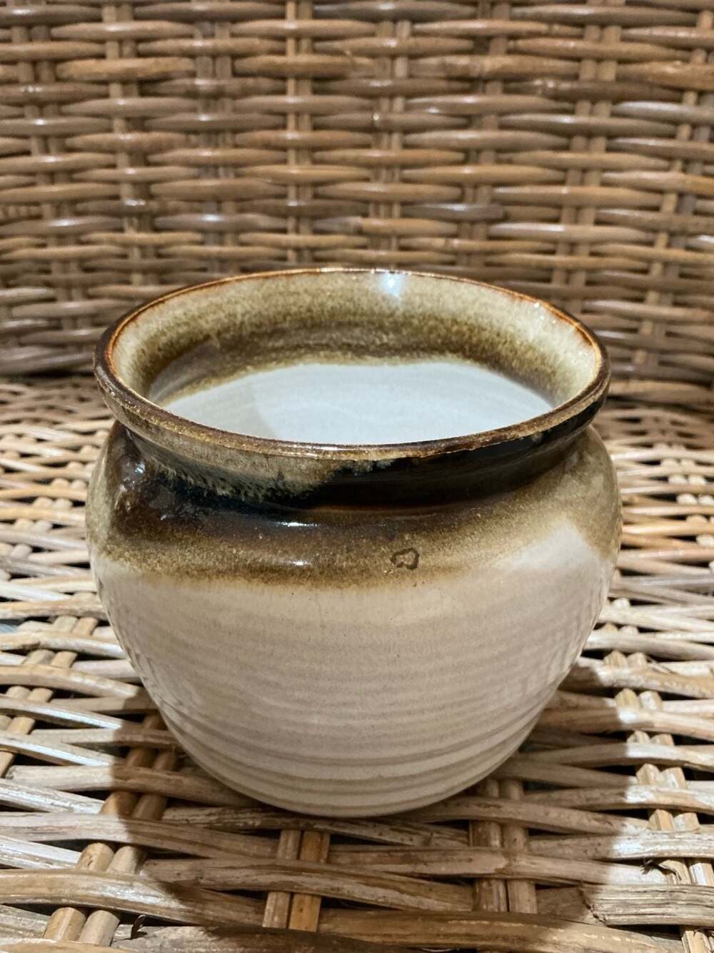 M. Jordan Studio Pottery Stoneware Pot Brown Glaze
